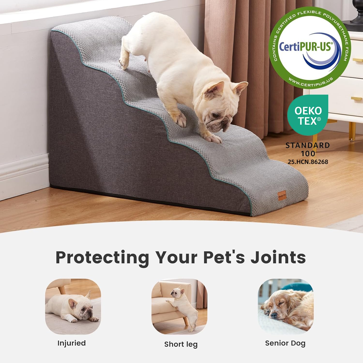 Gardner Pet escalera para perros pequeños sin montaje, llega lista para usar.