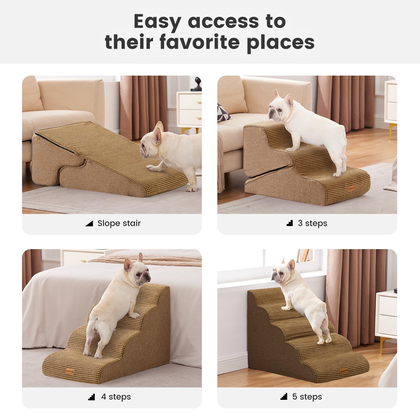 Gardner Pet asa para transportar las escaleras entre habitaciones con facilidad.