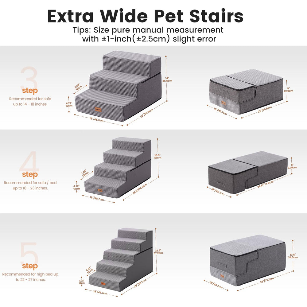Escalera Gardner Pet plegable con espuma 35D para mayor comodidad