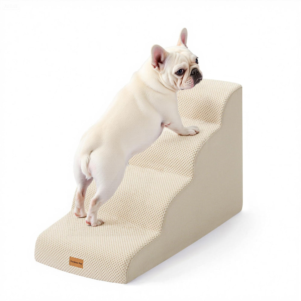 Gardner Pet escalones para perros pequeños beige curvados para cama