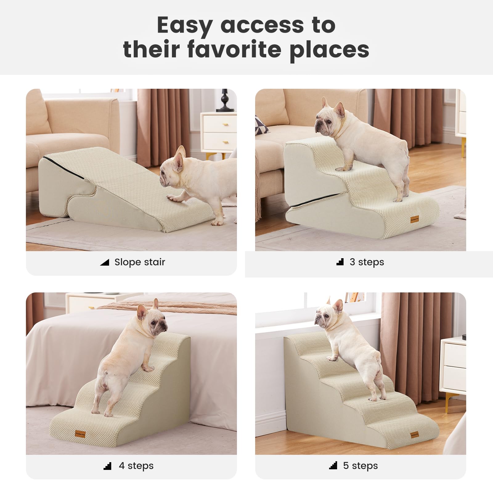Gardner Pet escalones para cama alta aportan comodidad