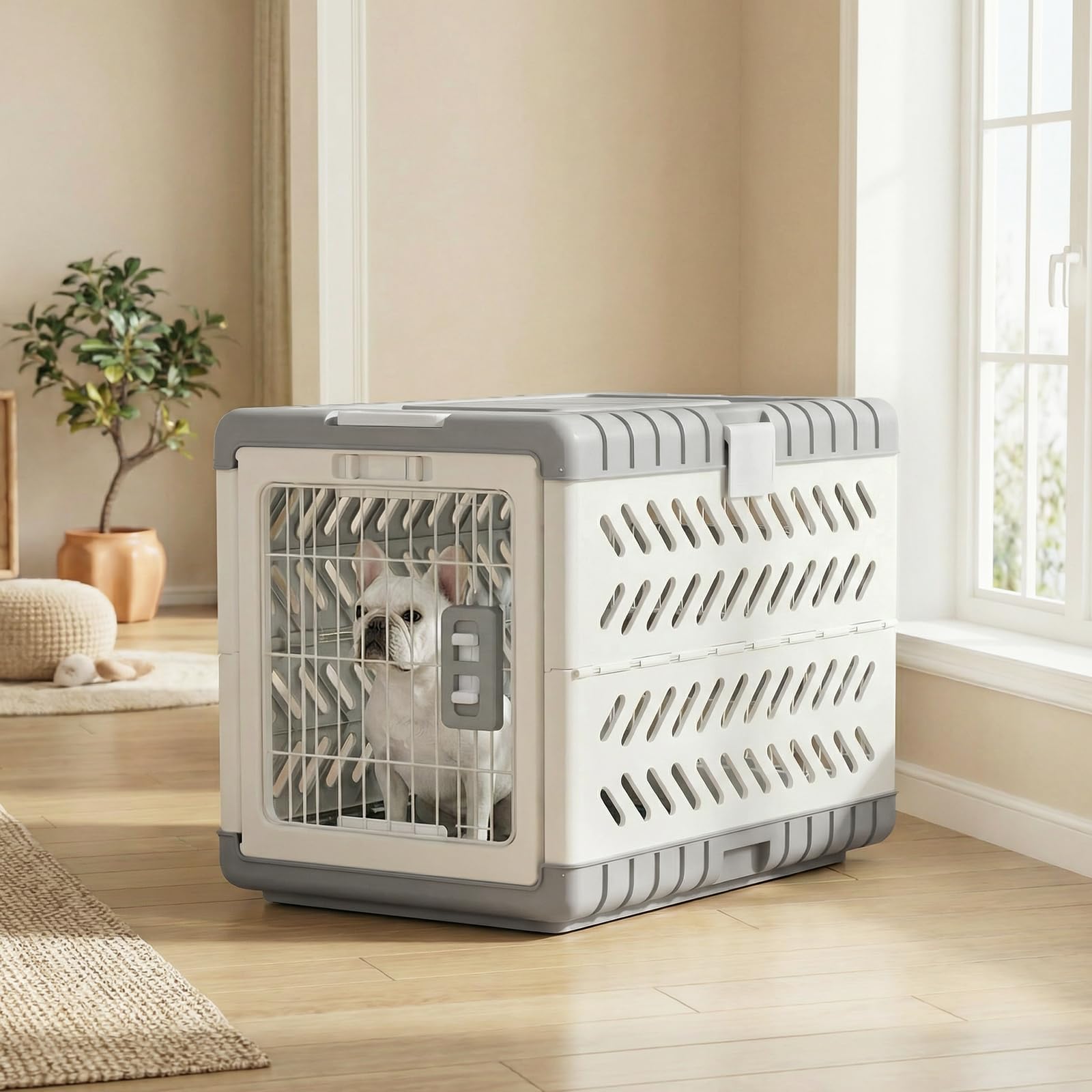 Gardner Pet jaula para perros diseño moderno que se integra con cualquier hogar.