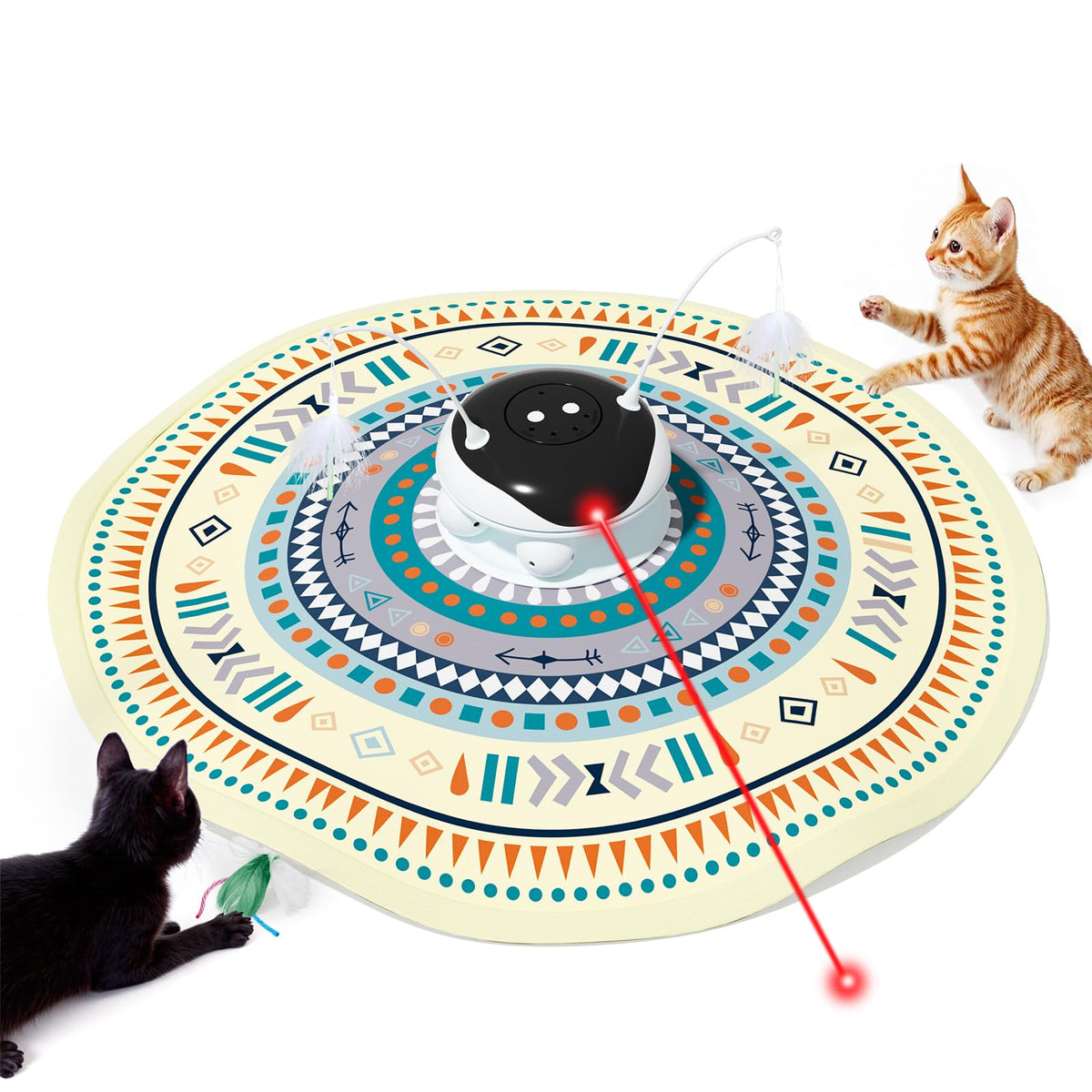 Gardner Pet Juguete 5 en 1 con carga para gatos, diversión interactiva.