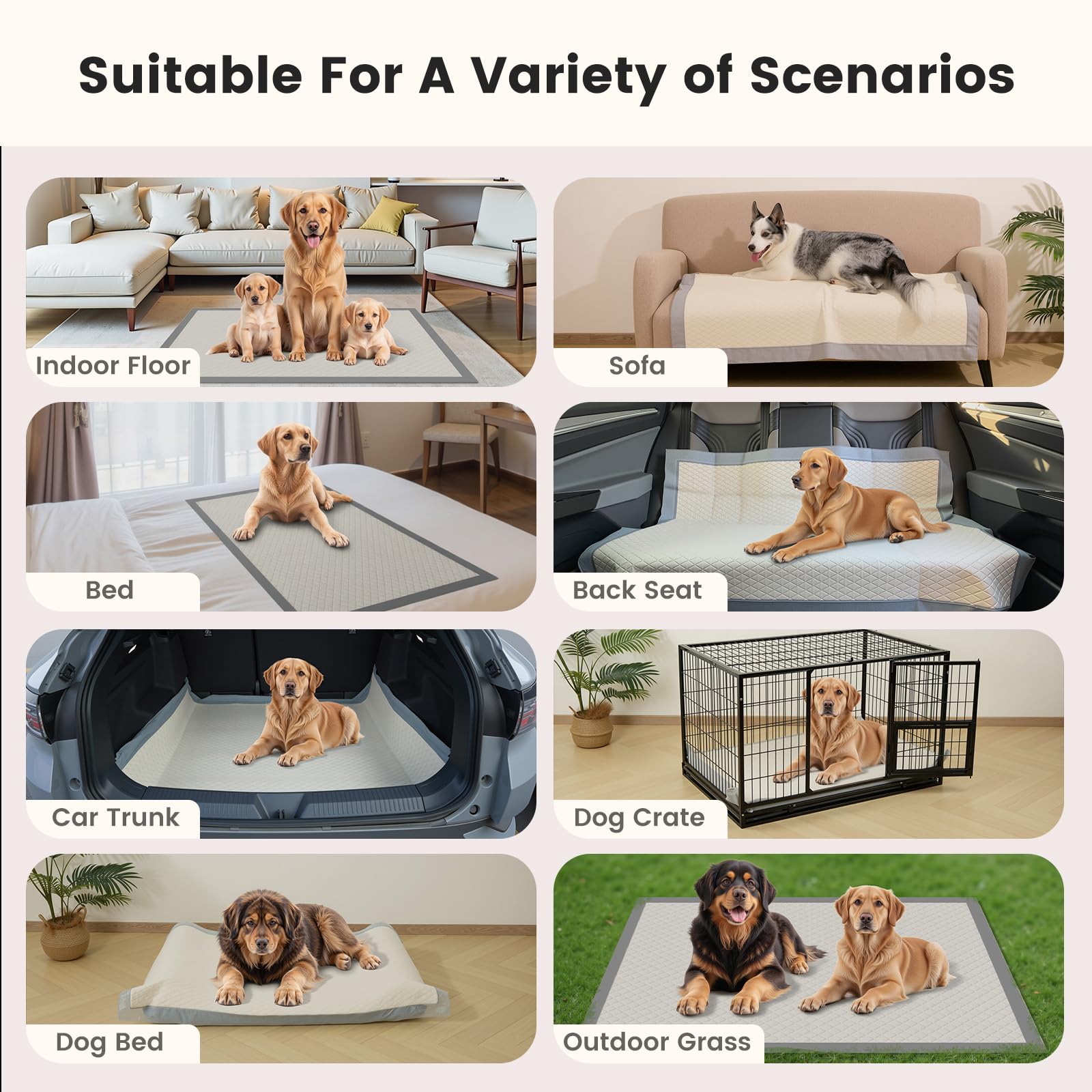 Gardner Pet pads usos multiples para entrenamiento, transporte y hogar.