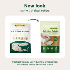 Gardner Pet pellets sin grumos para limpieza rápida.