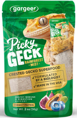 Gargeer Picky Geck Rainforest Mist en tazón, sabor tropical para apoyar la digestión.