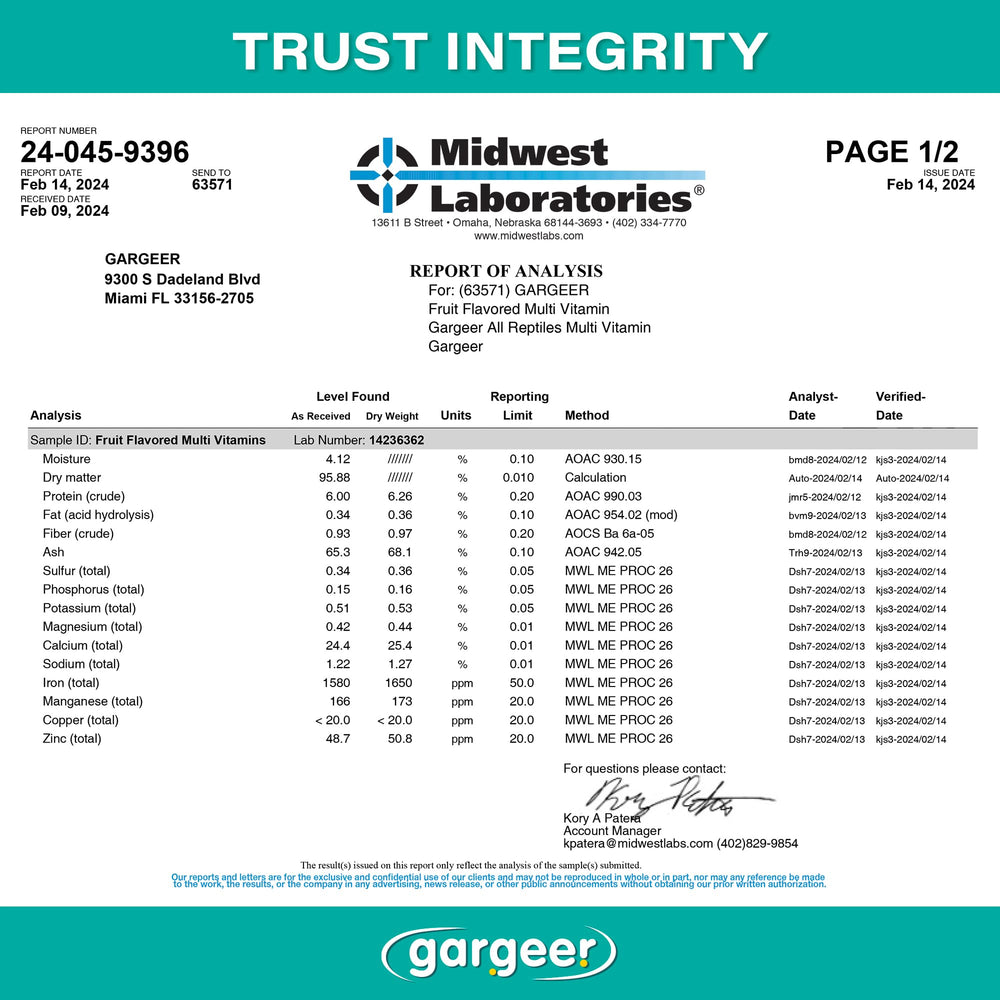 Gargeer para reptiles de interior, suplemento para crecimiento y bienestar.