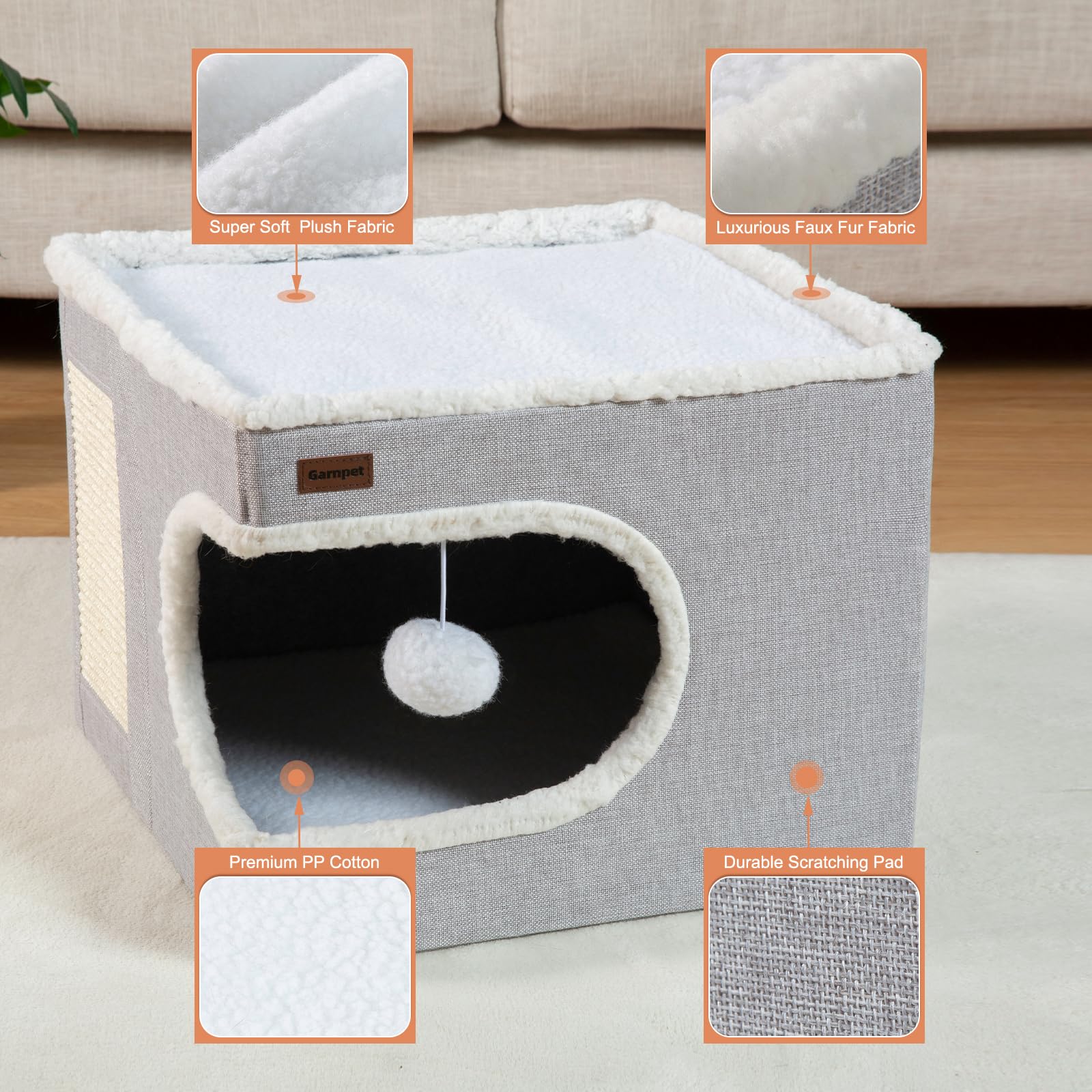 Funda desmontable y lavable Garnpet para una limpieza rápida y sencilla.