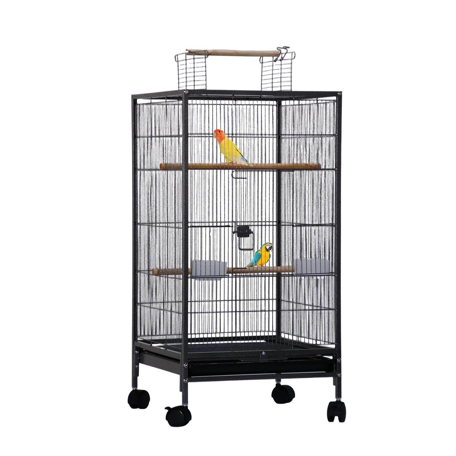 GarveeHome jaula para aves pequeñas, vista frontal, ideal para seguridad y acceso fácil.