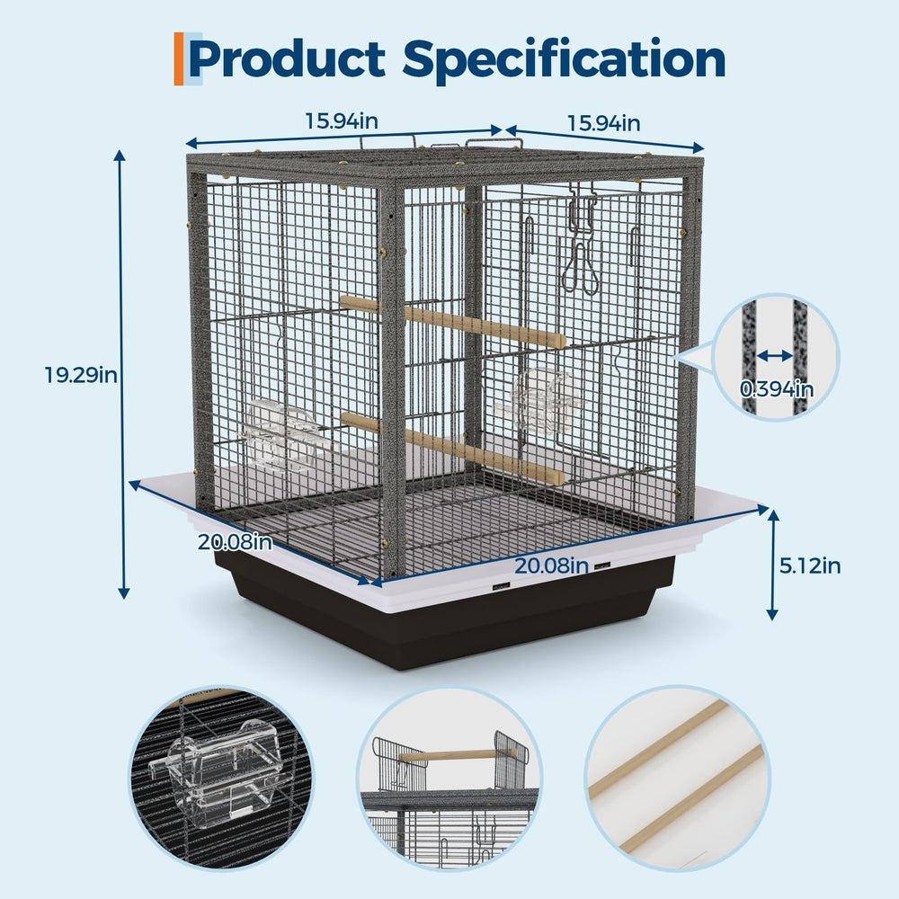 GarveeLife jaula-pajaro-puertas-seguras, acceso fácil para alimentar y limpiar.