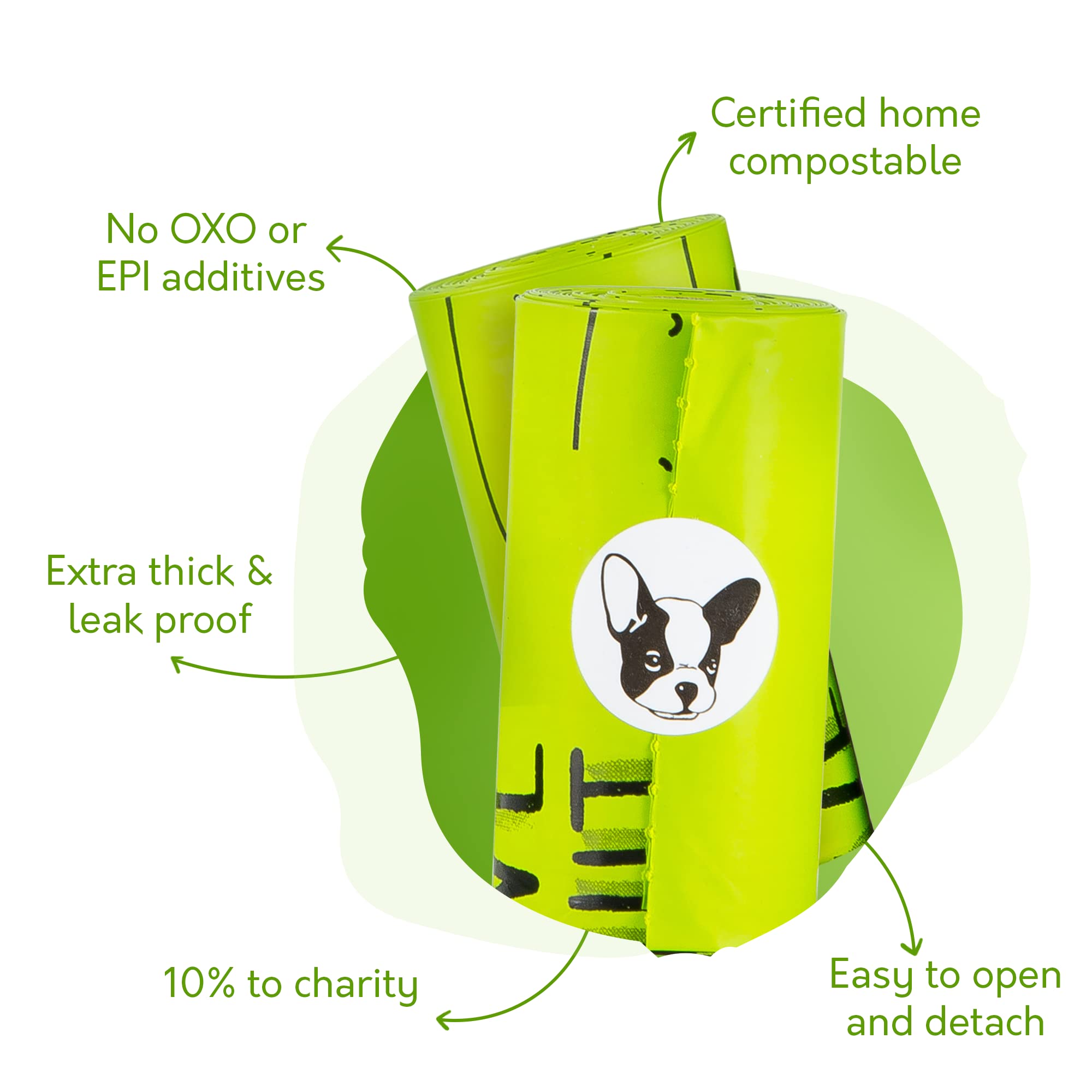 Bolsas para excremento de perro, diseño compatible con la mayoría de dispensadores.