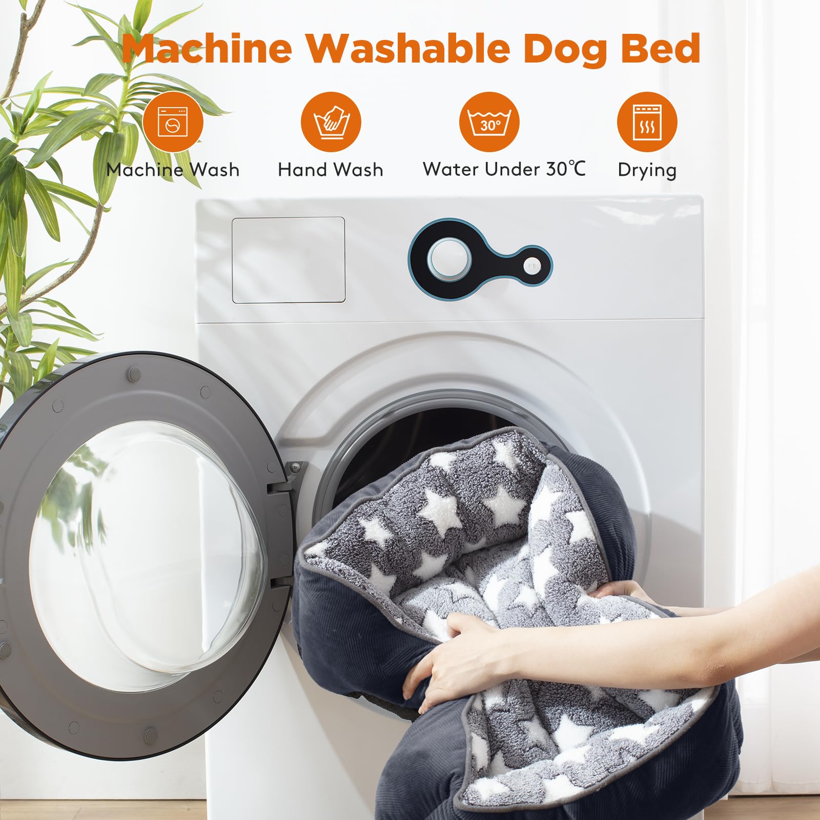Fondo antideslizante GASUR mantiene estable la cama para mascotas.