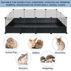 Geelin base jaula animales pequeños, plástico negro, 2x4, fácil mantenimiento.