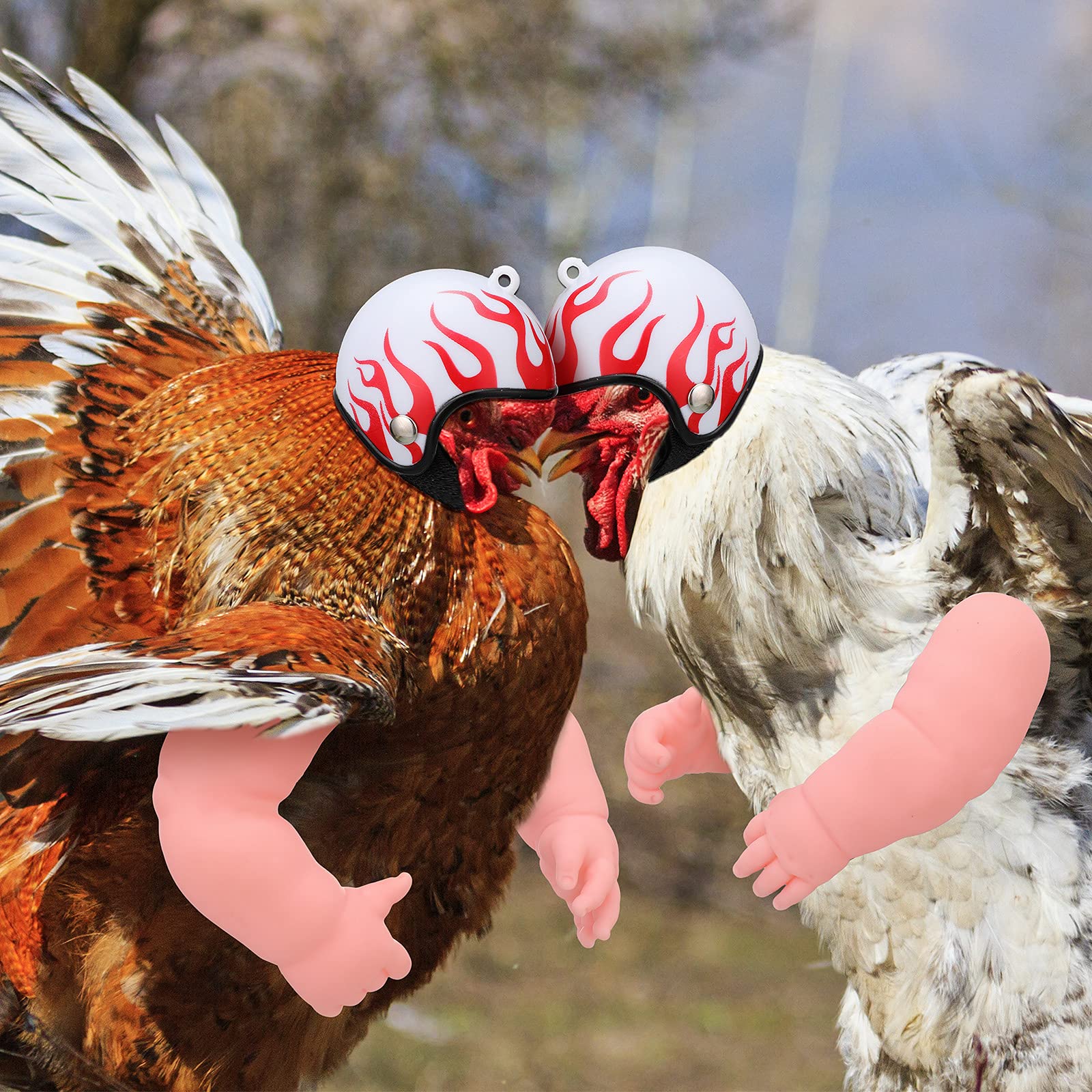 Gejoy casco de gallina de plástico ajustable para un ajuste seguro