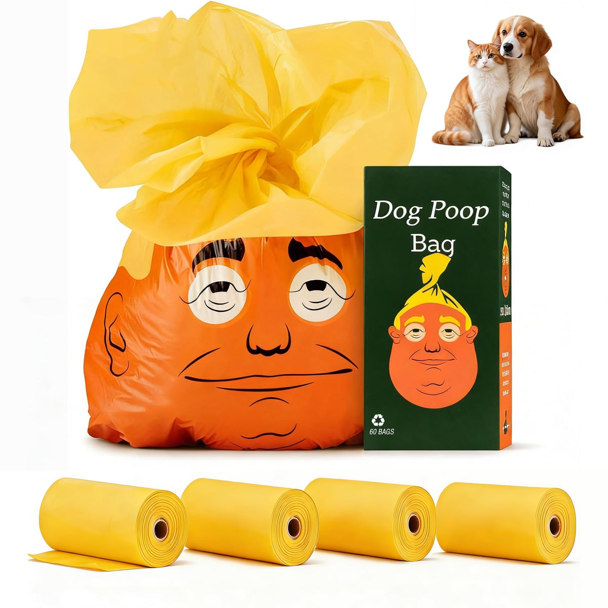 Bolsas Generic para caca de perros con diseño divertido, útiles para paseos al aire libre.