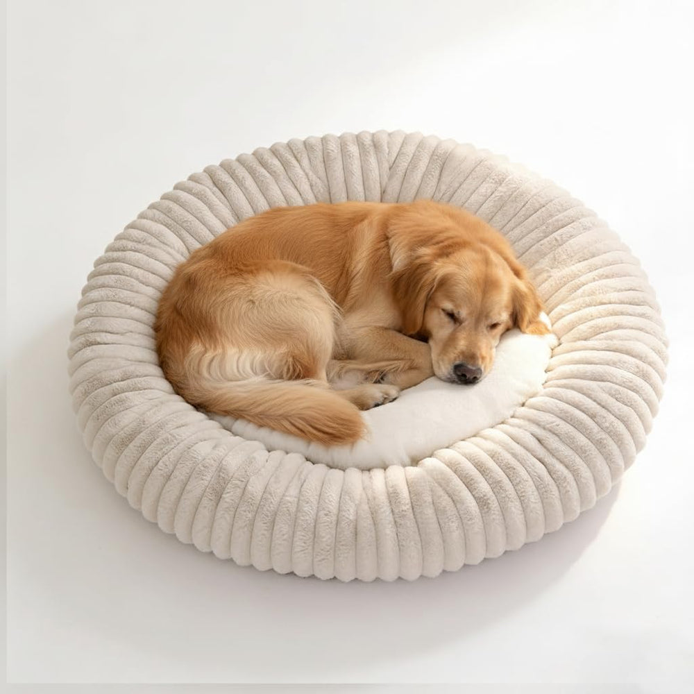 Generic cama dona, doble relleno, espuma deshilachada y algodón PP para soporte cómodo.