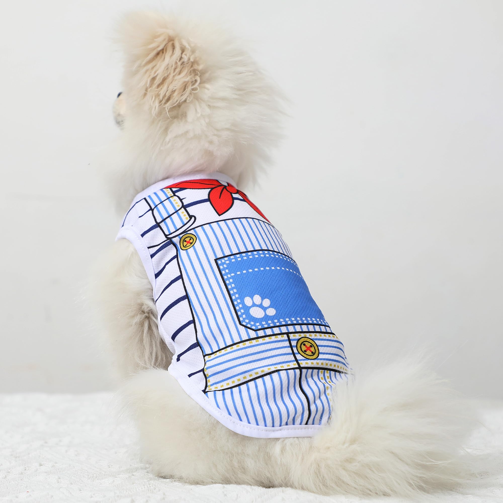 Camiseta de malla con estampado de puntos para perro pequeño, suave y fresca, Generic.