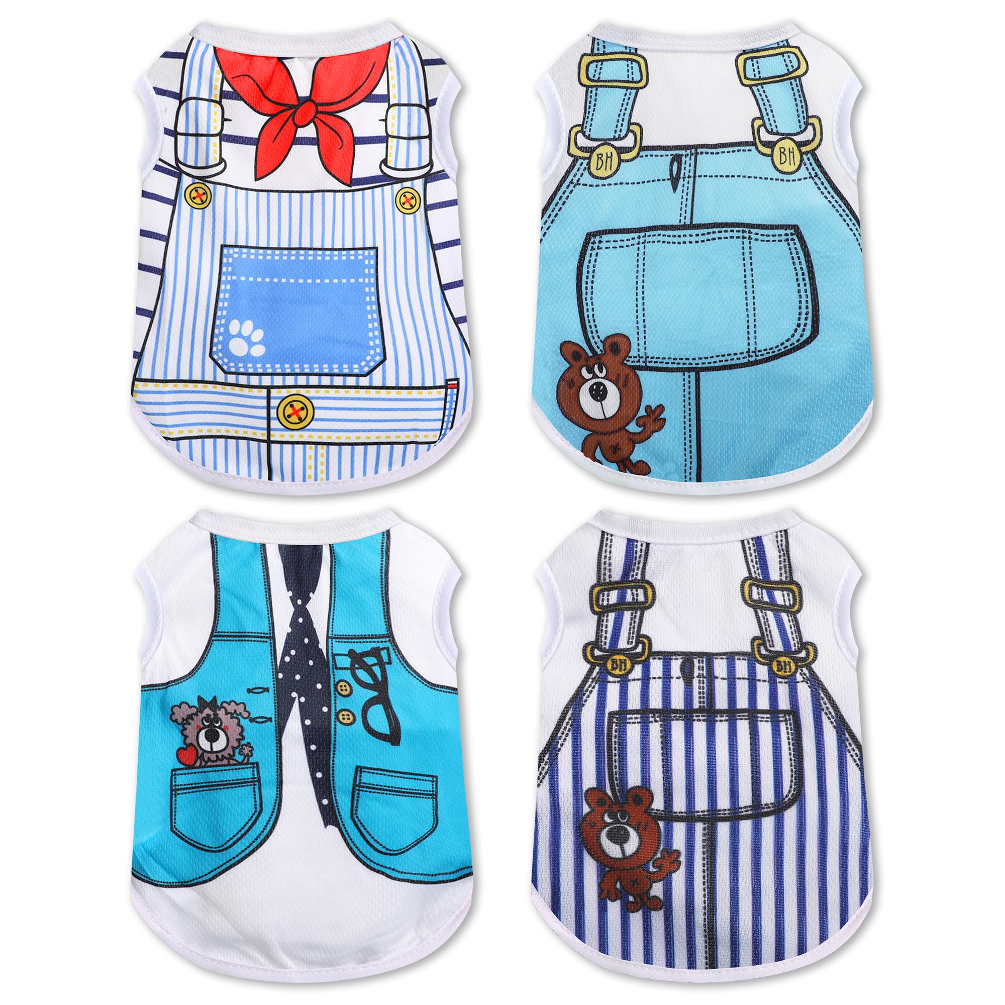 Camisetas de malla Generic para perro pequeño con patrones lindos, transpirables.