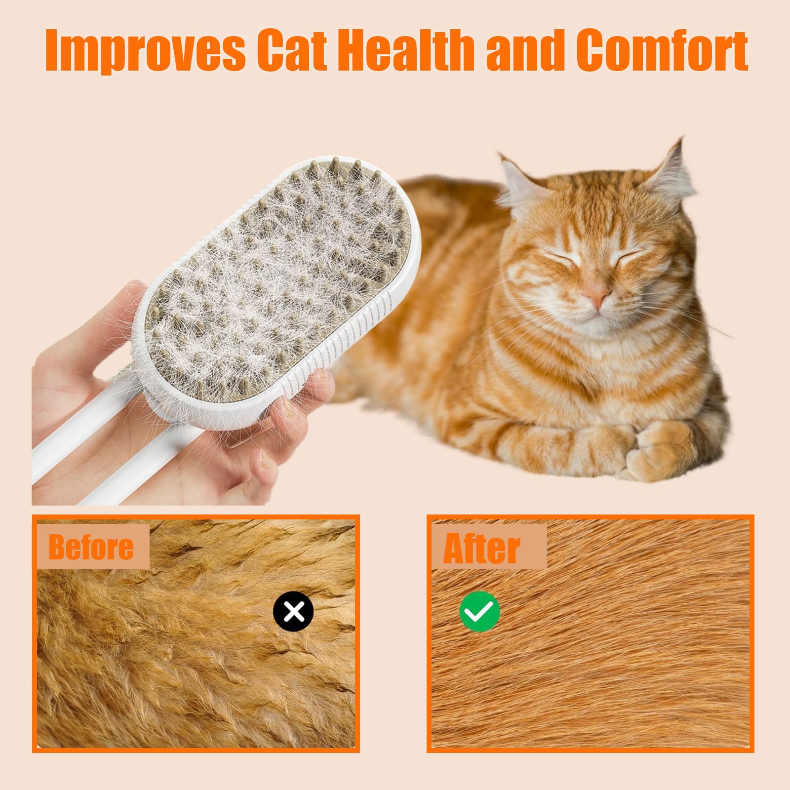 Cepillo de vapor Generic para la relajación de tu gato: sesión de cuidado calmada.