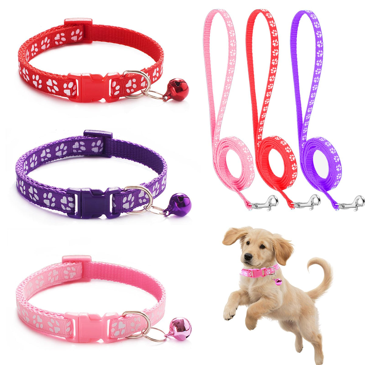 Collar para cachorro Generic, ajustable y cómodo para paseos diarios.