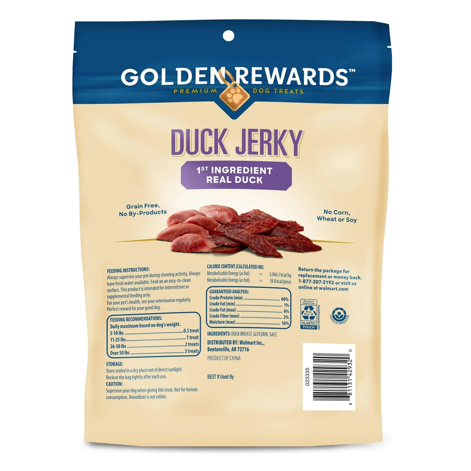 Jerky de pato tierno para masticar y disfrutar de forma natural.