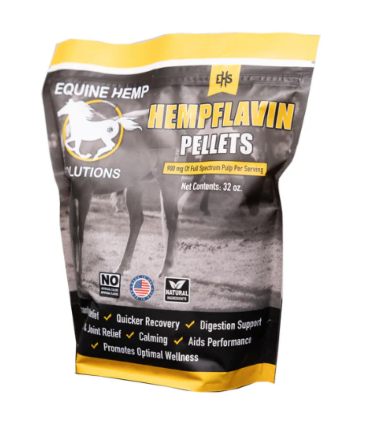 HempFlavin Gránulos de Generic, envase 2 lb, apoyo digestivo y calma para caballos
