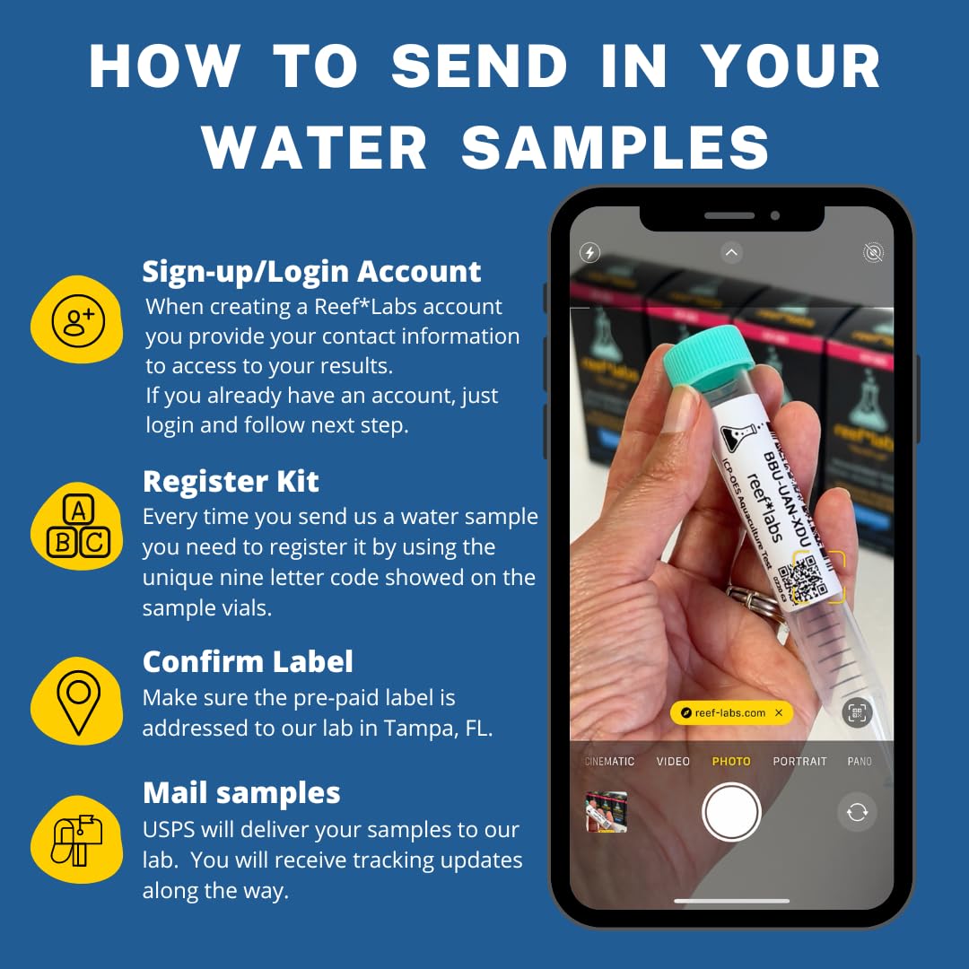 Genérica ICP Water Test: etiqueta de retorno prepagada para envíos sin complicaciones.