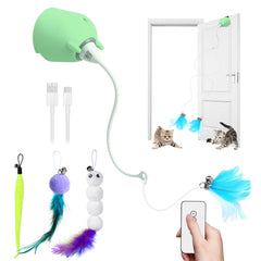 Generic: juguete interactivo para gatos, colgante de puerta verde que estimula la actividad diaria.