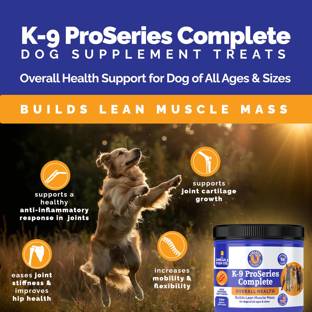 K-9 ProSeries etiqueta frontal: datos claros de beneficios para digestión y movilidad
