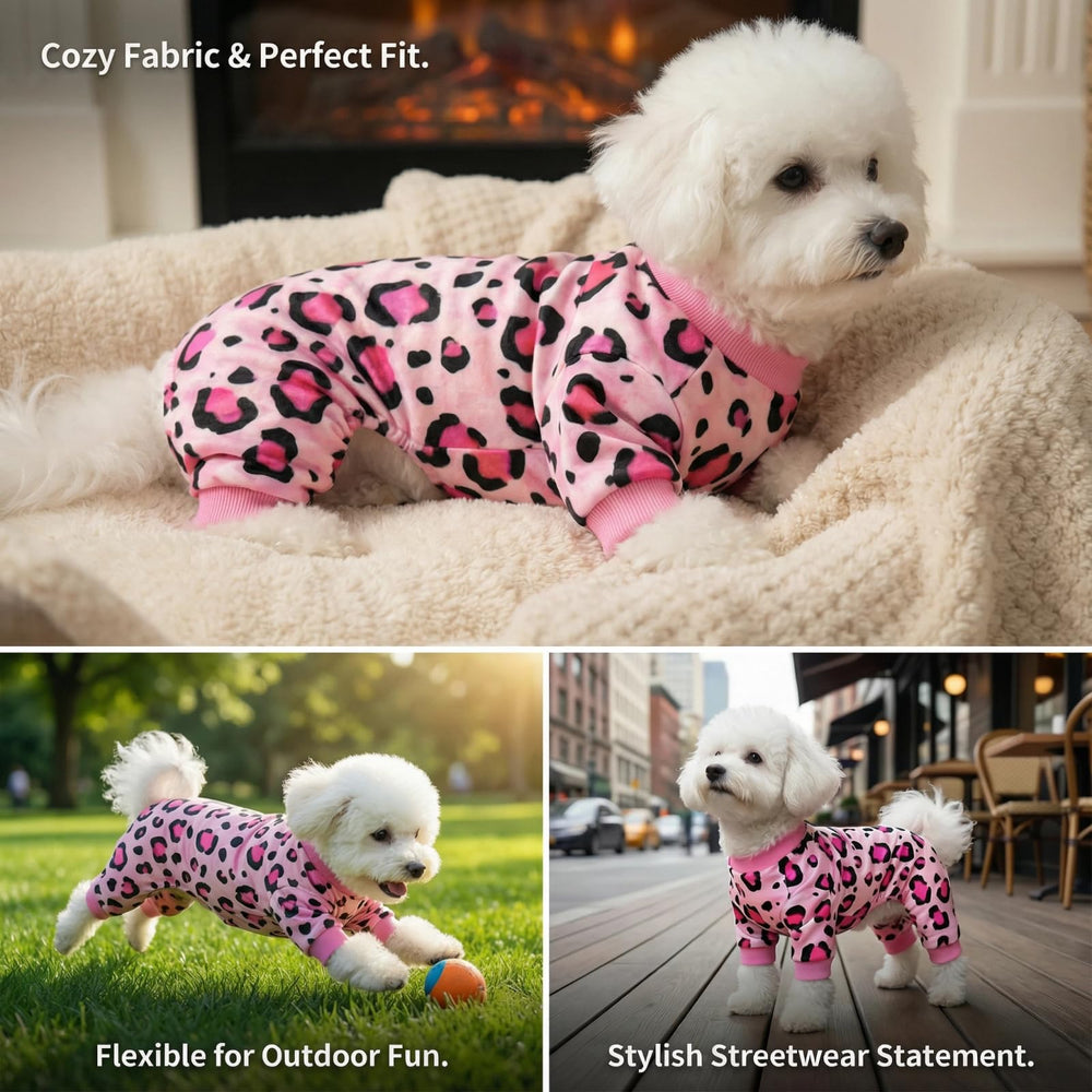 Pijama para perros Generic, corte alto en barriga: facilita pausas para baño.