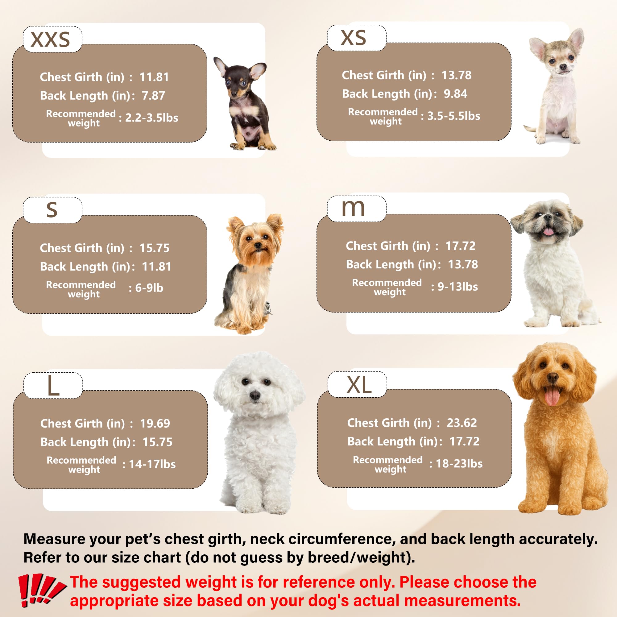 Generic tallas versátiles para perros pequeños y ligeros.