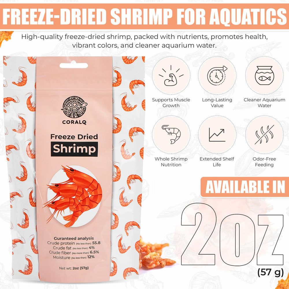 Generic gambas liofilizadas para tortugas, porciones individuales para alimentación precisa.