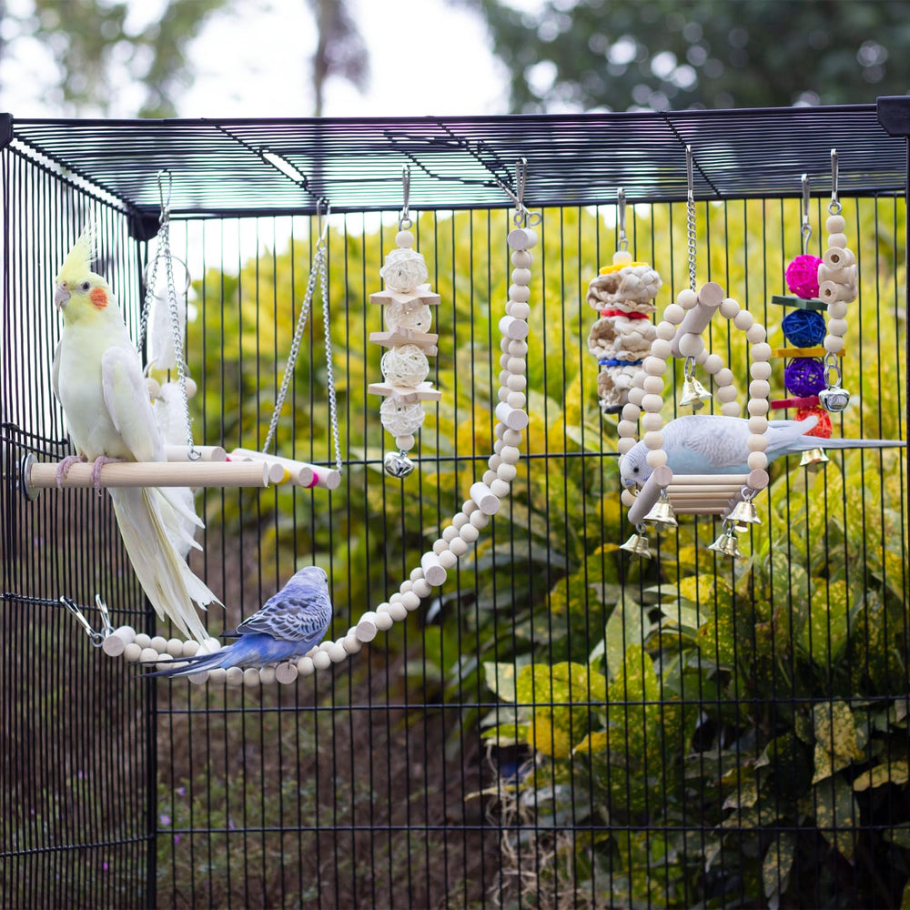 Kit genérico para jaula de periquitos: campanas suaves para aves.