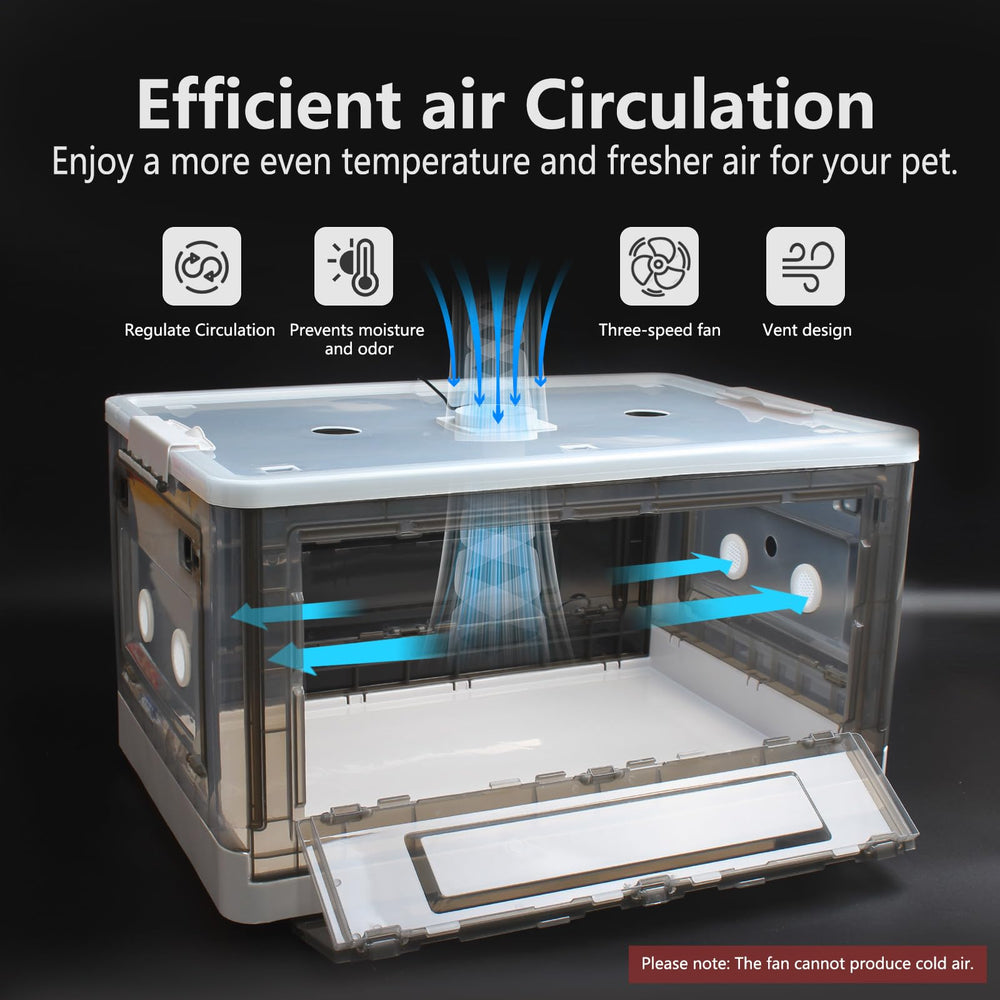 Geniprem incubadora con ventilación de tres velocidades para flujo de aire fresco.