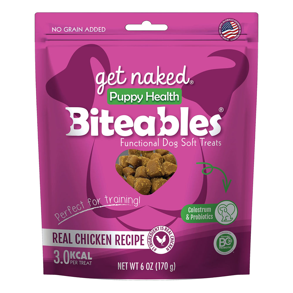 Get Naked bolsita de cachorros de 6 onzas, ideal para entrenamiento.