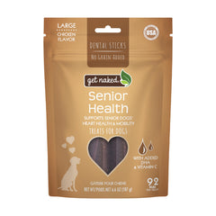 Get Naked Palitos Dentales, empaque bolsa 6.6 oz, snack dental para perros grandes.