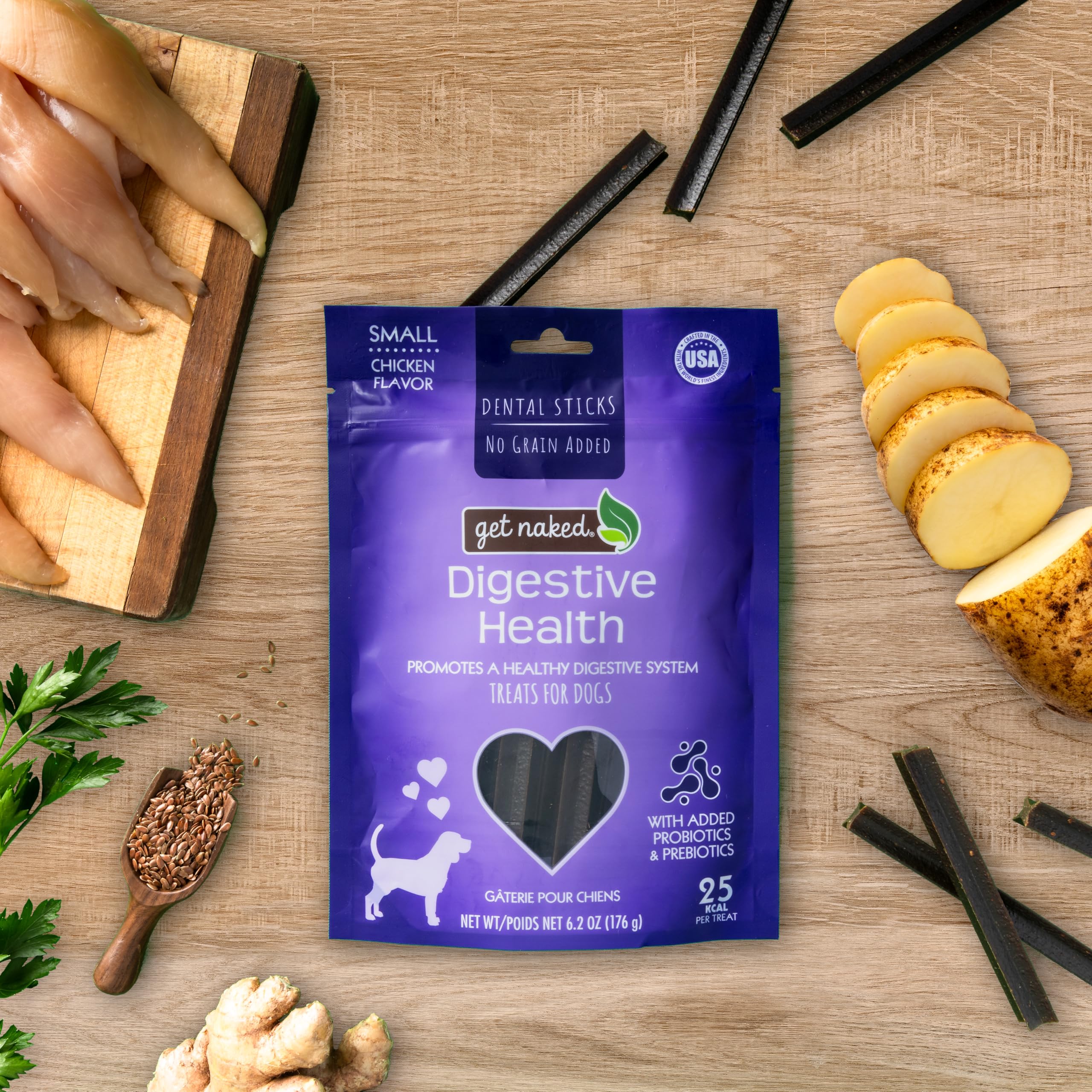 Get Naked palitos hechos en EE.UU. con ingredientes simples.