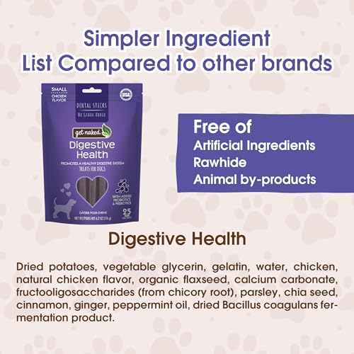 Get Naked palitos higiene dental para perros pequeños, reducción de placa.