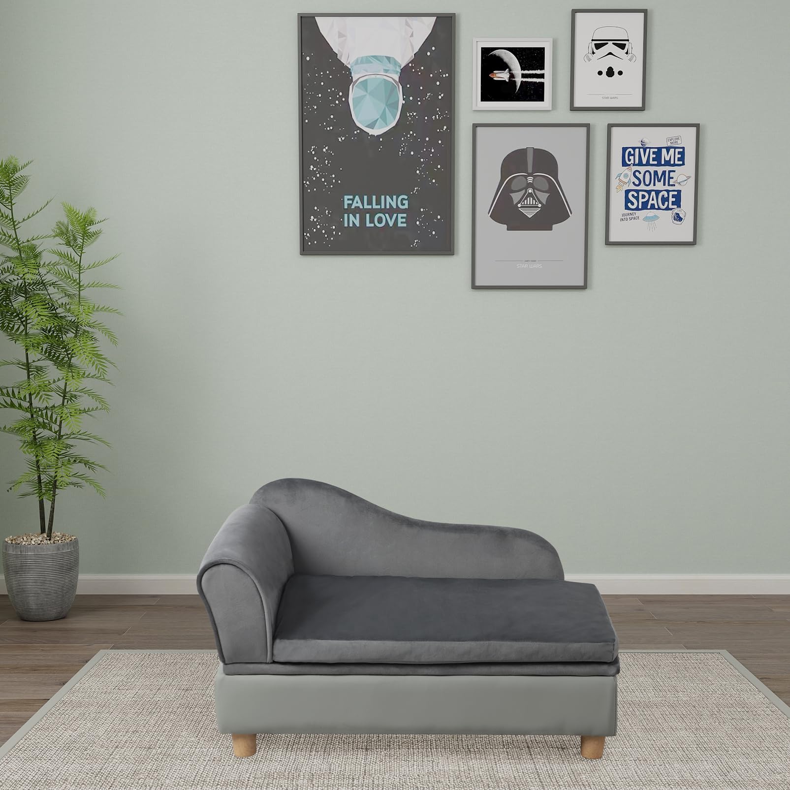 Getifun cama-mascotas gris disponible también en rosa, azul y marrón.