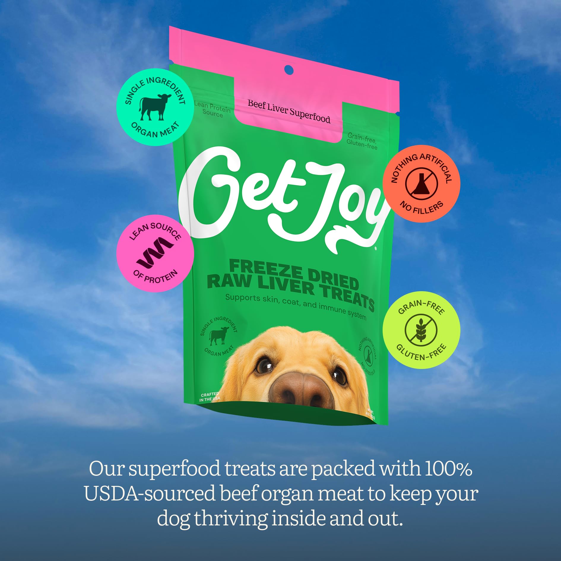 Get Joy topper nutritivo para comidas, ideal para reforzar hábitos saludables.