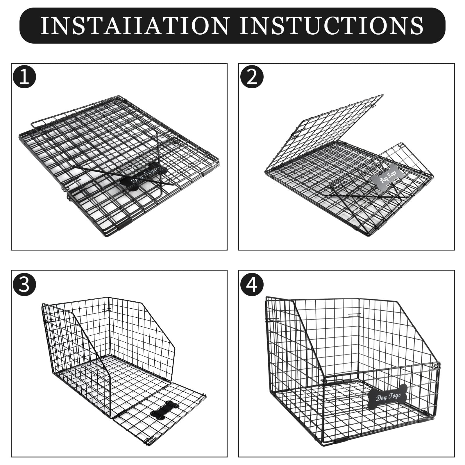 Dimensiones 32x38x29 cm de la cesta para juguetes de perros.