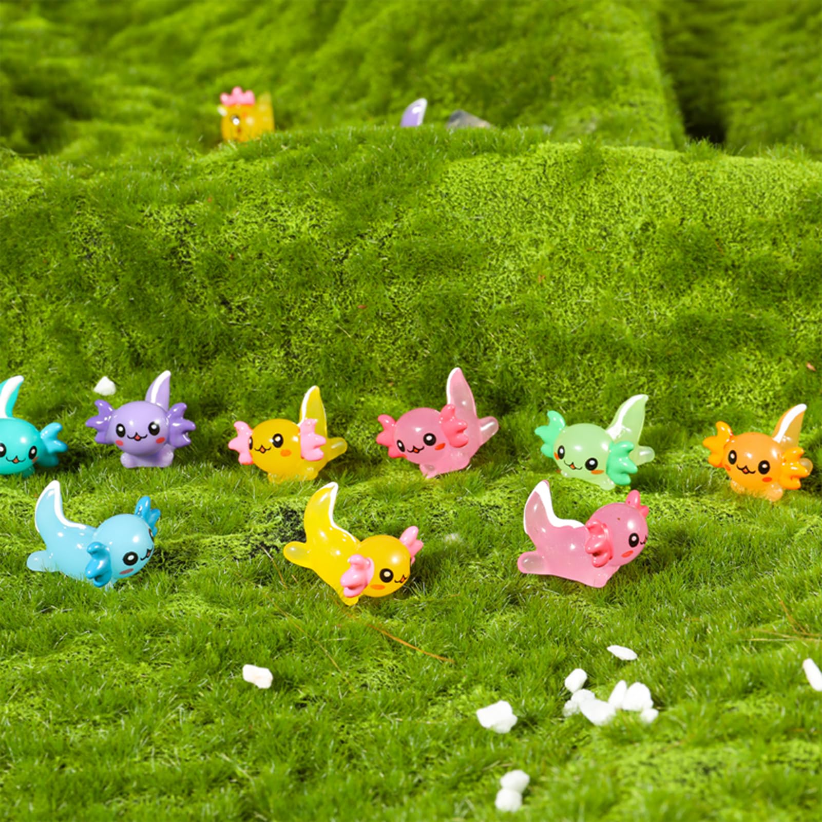 GGSTDDUP axolotl amarillo, ideal para kits educativos y decoración luminosa.