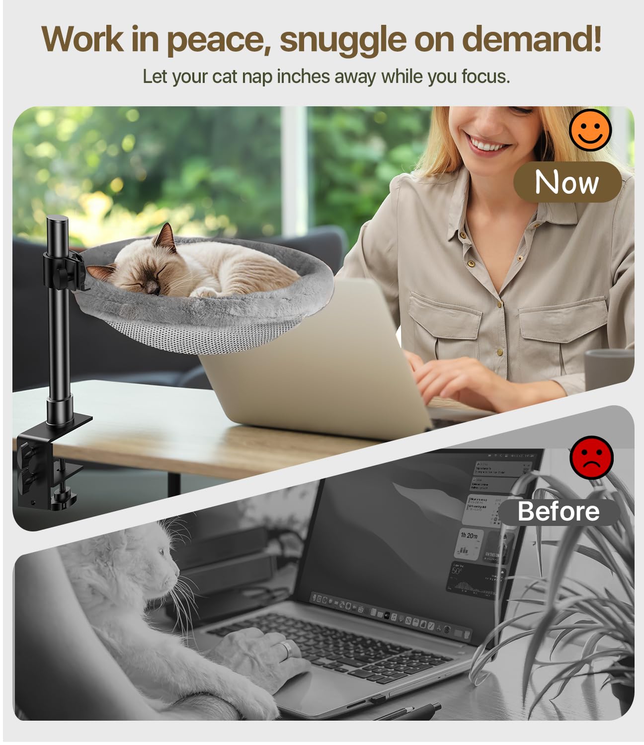 Estante para gato Giisorde, 360 grados y altura ajustable.