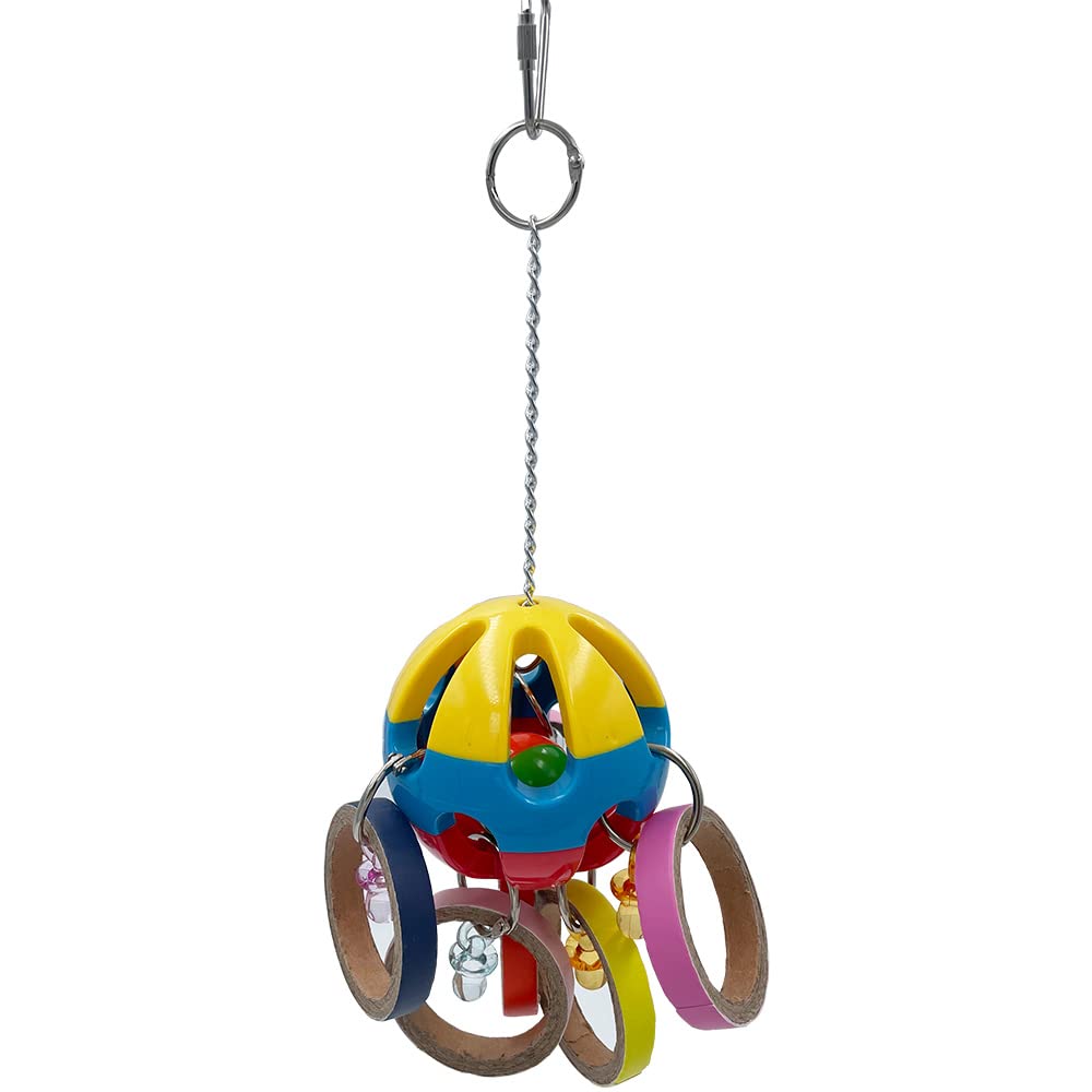 GILYGI bagel de cartón colorido para aves, atrae atención y estimula juego