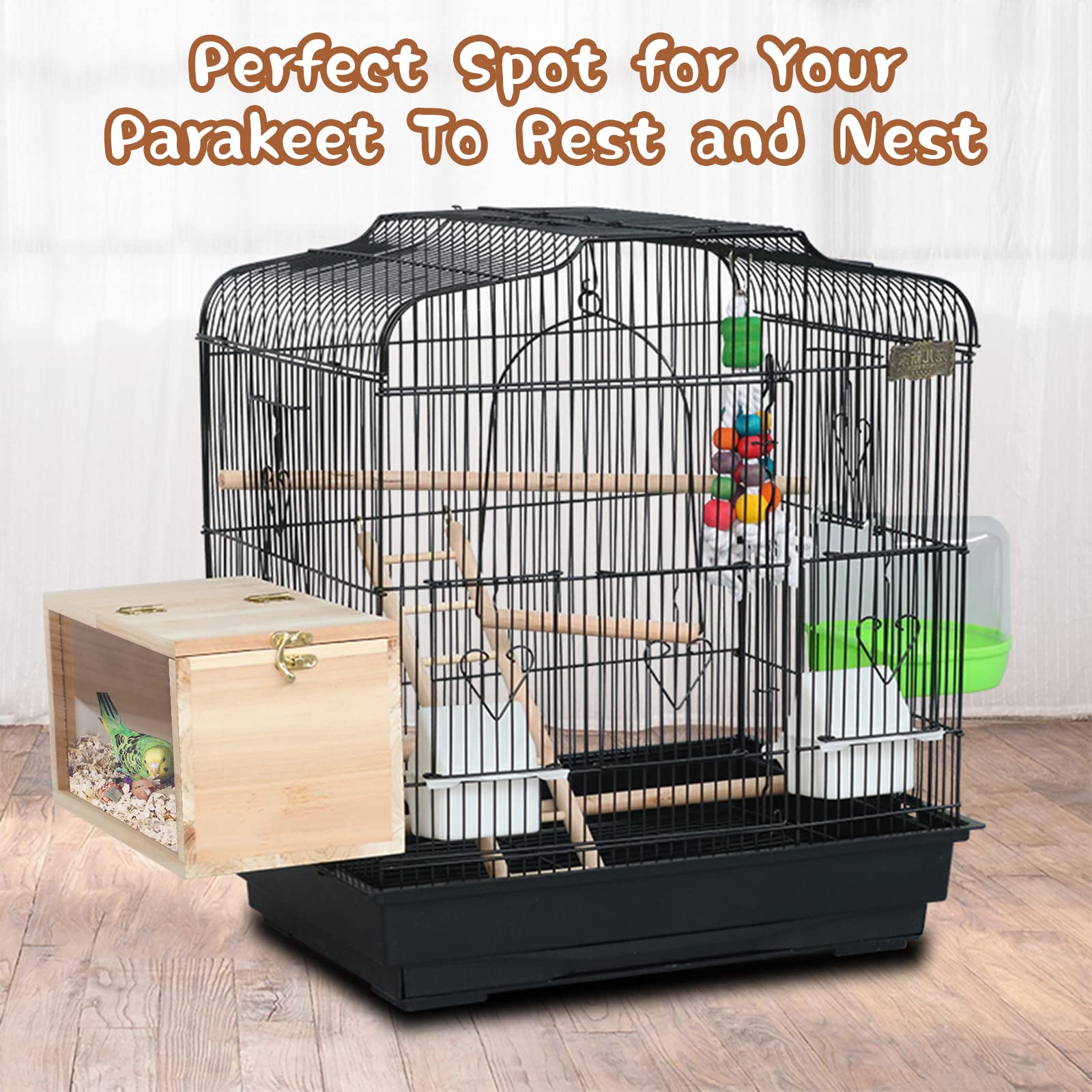 GINDOOR nido para aves pequeños, tamaño 7.7 x 4.7 pulgadas, ideal para cría