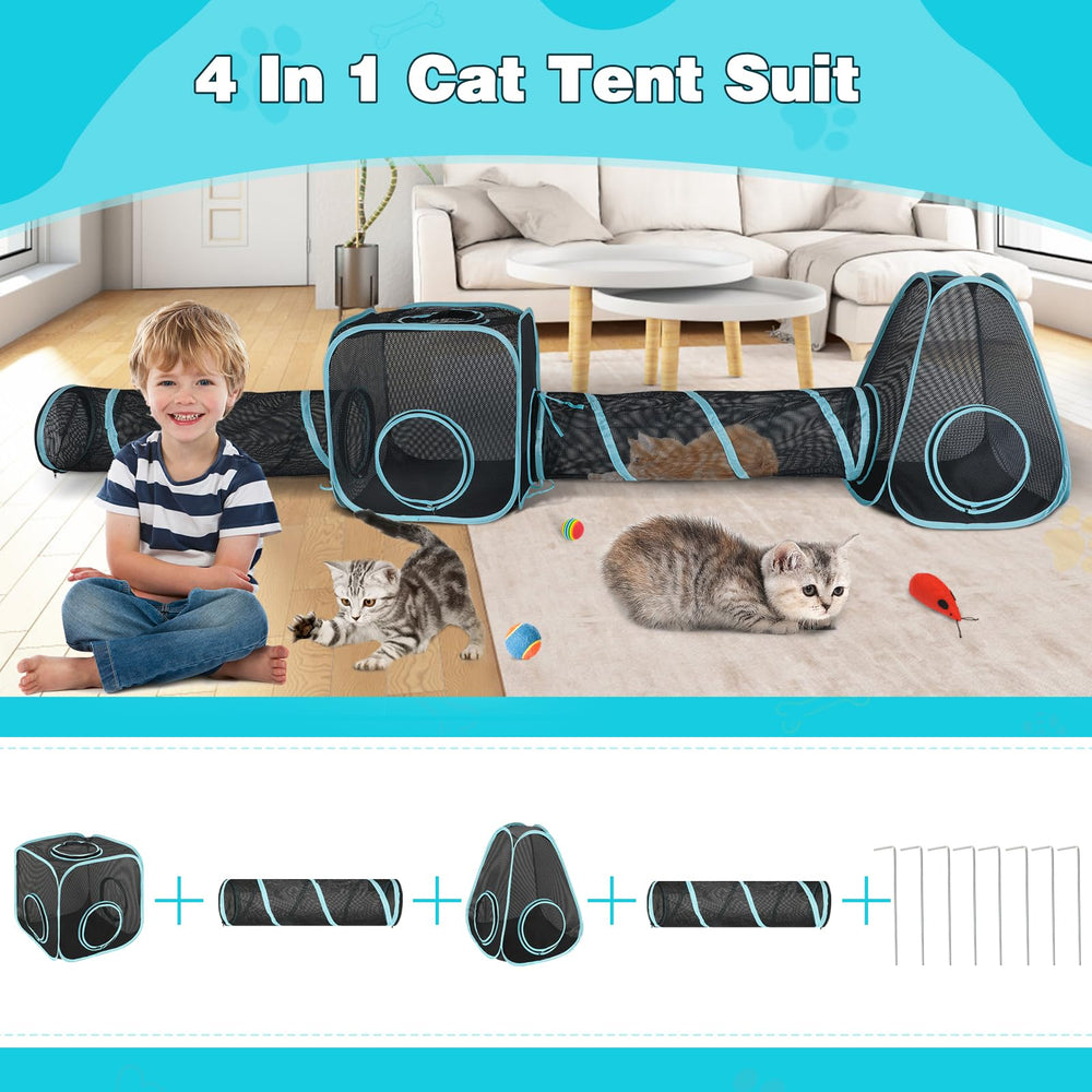 GINDOOR túneles para gatos exterior, permiten explorar y moverse con seguridad.