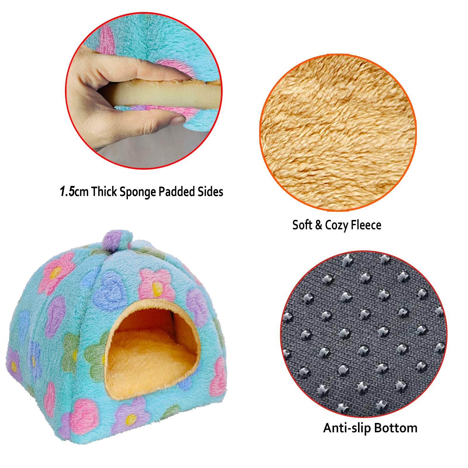 Ginidear cama cobaya acolchado espuma gruesa, confort duradero para pequeños roedores