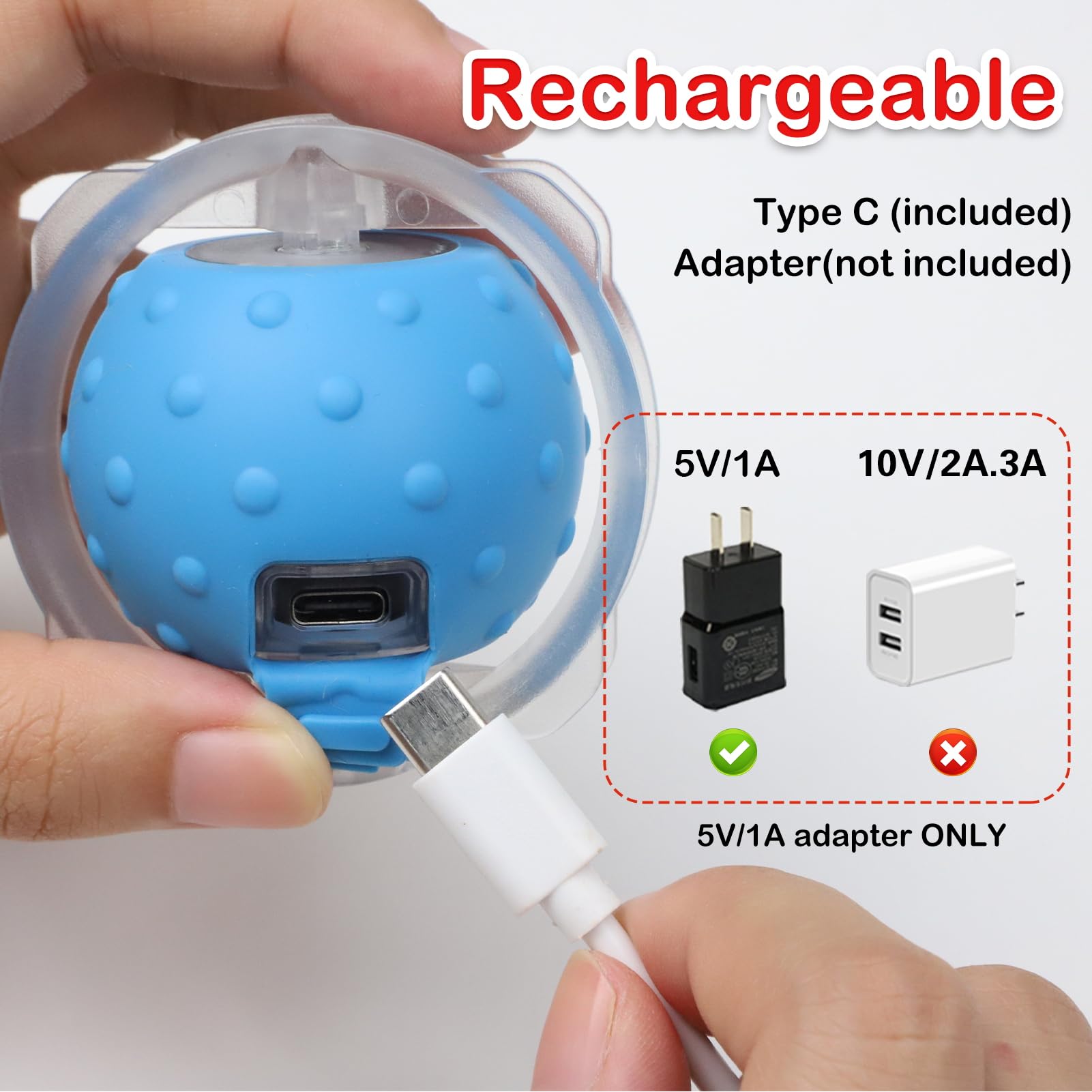 Giociv bola recargable por USB-C lista para usar