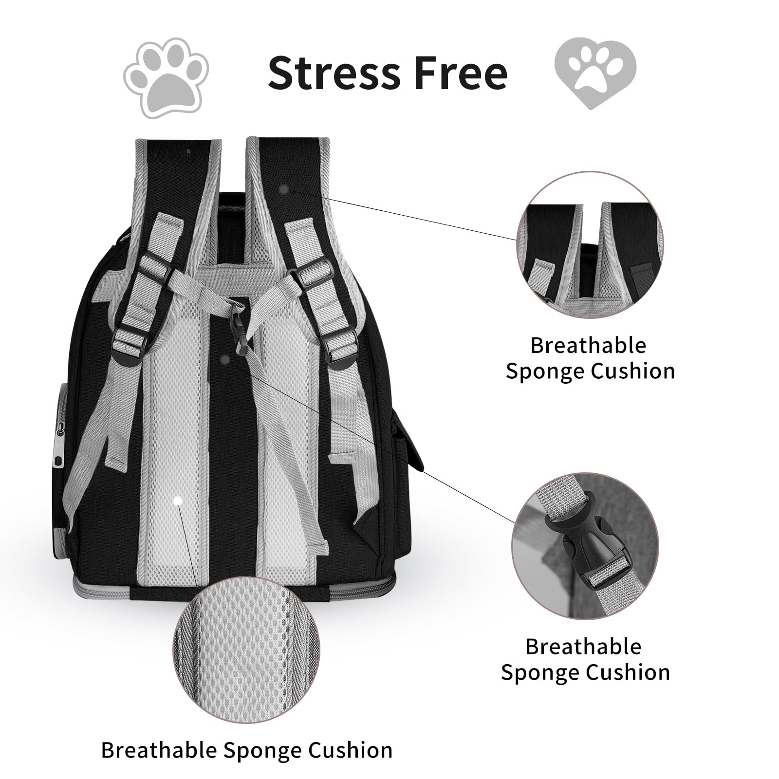 GixDix mochila para gato, fácil de lavar y mantener lista para salidas