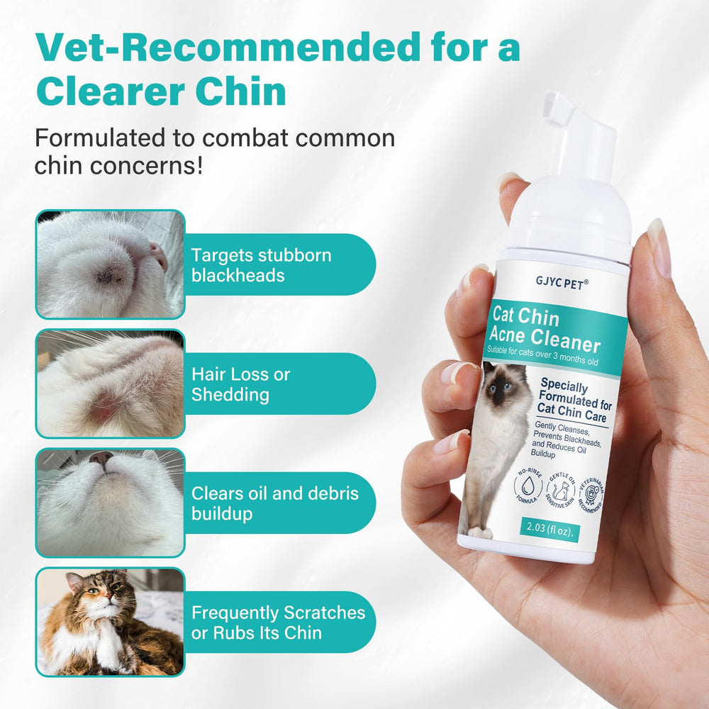 GJYC PET fórmula de manzanilla para cuidado suave del rostro felino.